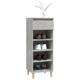 Berkfield Home Shoe Cabinet Concrete Grey 40x36x105 cm Engineered Wood - Size: 40 x 36 x 105 cm - thumbnail 8