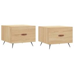 Berkfield Home Decorative Coffee Tables 2 pcs Sonoma Oak 50x50x40 cm Engineered Wood in Light Oak - Size: 50 x 50 x 40 cm - thumbnail 3
