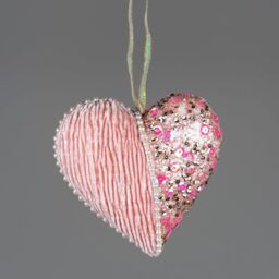 Shatchi 12cm Heart Baby Pink - Christmas Hanging Decoration - thumbnail 2