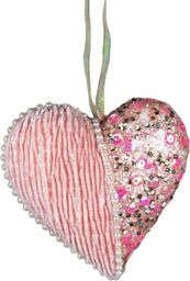 Shatchi 12cm Heart Baby Pink - Christmas Hanging Decoration - thumbnail 1