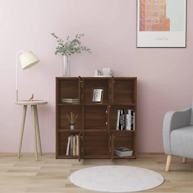 Berkfield Home Modern Book Cabinet Brown Oak 90x30x90 cm Engineered Wood - Size: 90 x 30 x 90 cm - image 1