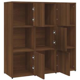 Berkfield Home Modern Book Cabinet Brown Oak 90x30x90 cm Engineered Wood - Size: 90 x 30 x 90 cm - thumbnail 5