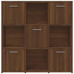 Berkfield Home Modern Book Cabinet Brown Oak 90x30x90 cm Engineered Wood - Size: 90 x 30 x 90 cm - thumbnail 6