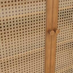 Havendro Shoe Rack Shoe Storage Cabinet Rattan Wood Stand Cupboard Unit in Brown - thumbnail 5