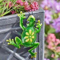 Marco Paul 14cm Green Metal Frog Plant Pot Hanger - thumbnail 5