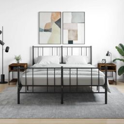 Berkfield Home Bedside Tables 2 pcs Smoked Oak 40x41x50 cm Engineered Wood in Brown - Size: 40 x 41 x 50 cm - thumbnail 1