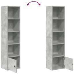 Berkfield Home Bookcase Concrete Grey 31x24x127 cm Engineered Wood - Size: 31 x 24 x 127 cm - thumbnail 7