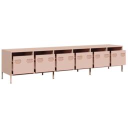 Berkfield Home TV Cabinet Pink 202x39x43.5 cm Cold-rolled Steel - thumbnail 4
