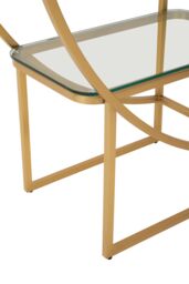 Orsina Left Half Moon Shelf Unit, Modern Retro Gold Shelf Unit, Four Sleek Glass Shelves, Art Deco Gold Shelves - thumbnail 5