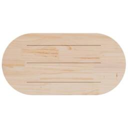 Berkfield Home Table Top White 100x50x2.5 cm Solid Wood Pine Oval - thumbnail 4
