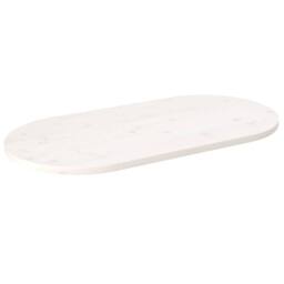Berkfield Home Table Top White 100x50x2.5 cm Solid Wood Pine Oval - thumbnail 2