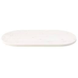 Berkfield Home Table Top White 100x50x2.5 cm Solid Wood Pine Oval - thumbnail 3