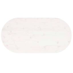 Berkfield Home Table Top White 100x50x2.5 cm Solid Wood Pine Oval - thumbnail 5