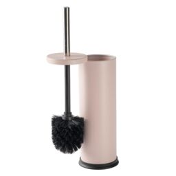 Harbour Housewares 3L Round Bathroom Bin & Brush Set - Slim Stainless Steel Bathroom Set in Pink - thumbnail 6