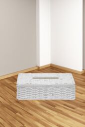 Arpan Eco-Friendly White Paper Rope Rectangular Tissue Holder Box - for Hotel & Guest Houses, Office Home, Bathroom - thumbnail 3