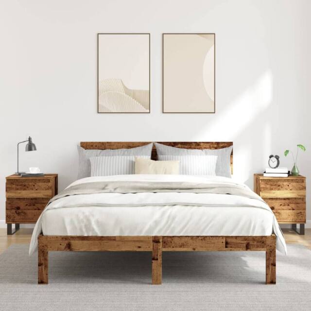 Berkfield Home Modern Bedside Cabinets 2 pcs Old Wood 40x35x50 cm Engineered Wood in Brown - Size: 40 x 35 x 50 cm - image 1