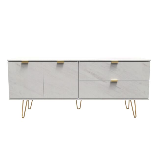 Ready Assembled 2 U Fuji 2 Drawer 2 Door Wide Sideboard (Ready Assembled) in Off-White - image 1