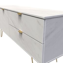 Ready Assembled 2 U Fuji 2 Drawer 2 Door Wide Sideboard (Ready Assembled) in Off-White - thumbnail 4