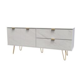 Ready Assembled 2 U Fuji 2 Drawer 2 Door Wide Sideboard (Ready Assembled) in Off-White - thumbnail 3