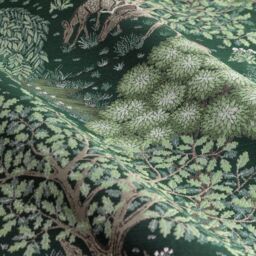 Morris & Co Brook Woodland Jacquard Room Darkening Pencil Pleat Curtains in Green - Size: 229 cm width x 229 cm drop - thumbnail 6