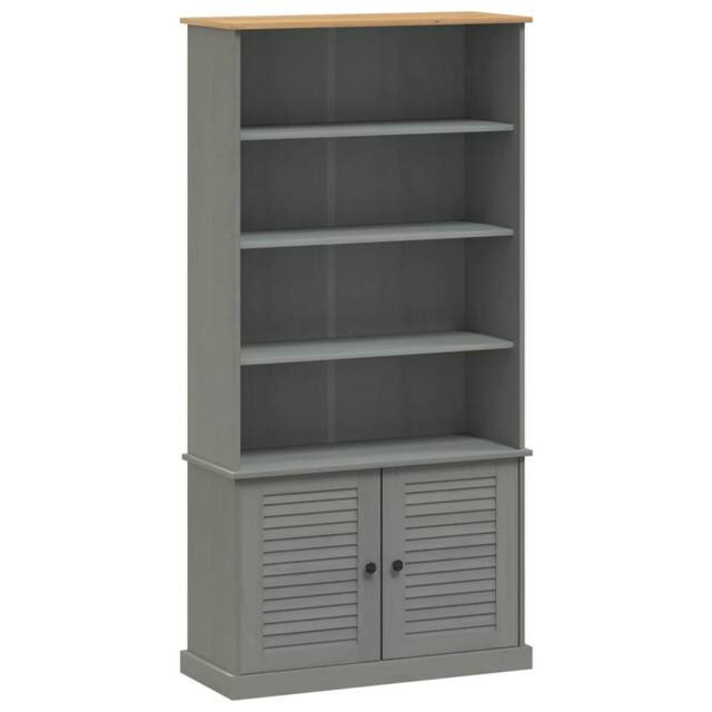Berkfield Home Bookcase VIGO Grey 85x35x170 cm Solid Wood Pine - Size: 85 x 35 x 170 cm - image 1