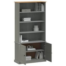 Berkfield Home Bookcase VIGO Grey 85x35x170 cm Solid Wood Pine - Size: 85 x 35 x 170 cm - thumbnail 3