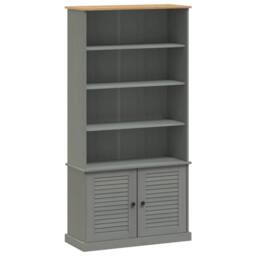 Berkfield Home Bookcase VIGO Grey 85x35x170 cm Solid Wood Pine - Size: 85 x 35 x 170 cm - thumbnail 1