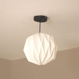 ValueLights Astrid Easy Fit Origami White Lampshade with LED Bulb - thumbnail 4