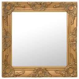 Berkfield Home Wall Mirror Baroque Style 50x50 cm Gold - thumbnail 1