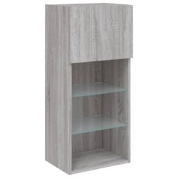 Berkfield Home TV Cabinet with LED Lights Grey Sonoma 40.5x30x90 cm - thumbnail 7