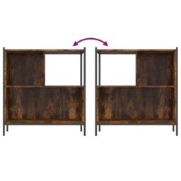 Berkfield Home Bookcase Smoked Oak 72x28x77.5 cm Engineered Wood in Brown - thumbnail 8