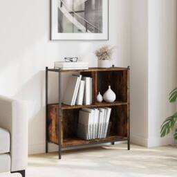 Berkfield Home Bookcase Smoked Oak 72x28x77.5 cm Engineered Wood in Brown - thumbnail 2