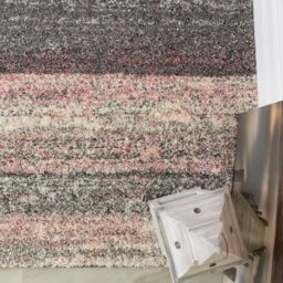Kukoon Pink Stripe Distressed Shaggy Living Area Rug - Size: 60 cm x 240 cm - thumbnail 4