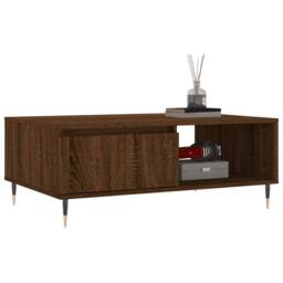 Berkfield Home Coffee Table Brown Oak 90x60x35 cm Engineered Wood - Size: 90 x 60 x 35 cm - thumbnail 3