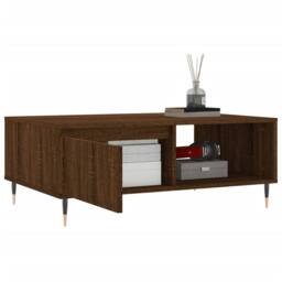 Berkfield Home Coffee Table Brown Oak 90x60x35 cm Engineered Wood - Size: 90 x 60 x 35 cm - thumbnail 4