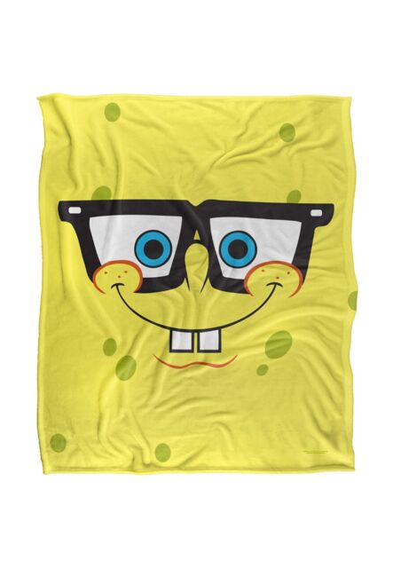 Spongebob Winking Face Silky Touch Super Soft Throw Blanket 152 X 127 cm in White - image 1