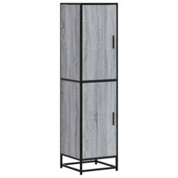 Berkfield Home Highboard Grey Sonoma 35.5x35x139 cm Engineered Wood & Metal - thumbnail 3