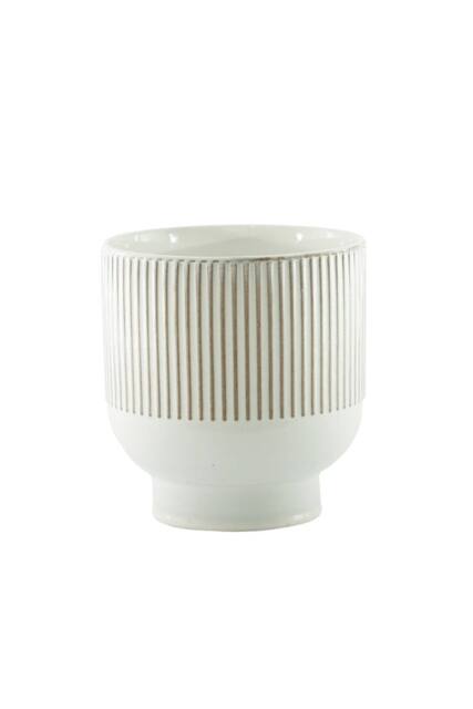 KDMD Hortus Cream Toulon Stoneware Pot 18cm H x 16.5cm Dia