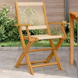 Berkfield Home Garden Chairs 2 pcs Beige Solid Wood Acacia & Polypropylene