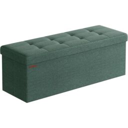 SONGMICS Large Storage Ottoman Bench Folding Foot Rest End Bed Easy Assembly in Bottle Green - thumbnail 6