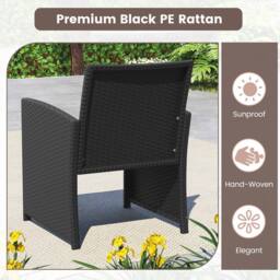 Costway 4PCS Patio Rattan Conversation Set Wicker Loveseat Armchairs w/Cushion - thumbnail 6