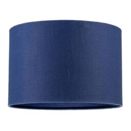 Happy Homewares Designer Navy Peony Blue Textured Linen Fabric Circular Lamp Shade - Size: 12 inches - thumbnail 1
