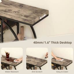 HOMCOM Industrial Console Table, Hallway Table with Storage Shelves in Brown - Size: 100 cm - thumbnail 5