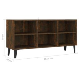 Berkfield Home TV Cabinet with Metal Legs Smoked Oak 103.5x30x50 cm in Brown - thumbnail 6