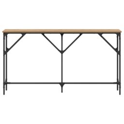 Berkfield Home Console Table Artisan Oak 140x23x75 cm Engineered Wood in Brown - Size: 140 x 23 x 75 cm - thumbnail 4