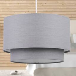 EONLION Modern Ceiling Light Shade Pendant Easy Fit 2 Tier Fabric Lamp Shade in Grey - thumbnail 3
