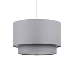 EONLION Modern Ceiling Light Shade Pendant Easy Fit 2 Tier Fabric Lamp Shade in Grey