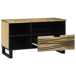 Berkfield Home Media Storage Cabinet Brown 80 x 33.5 x 46 cm Solid mango wood in Beige - thumbnail 2