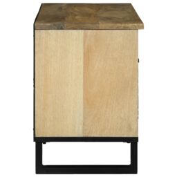 Berkfield Home Media Storage Cabinet Brown 80 x 33.5 x 46 cm Solid mango wood in Beige - thumbnail 4