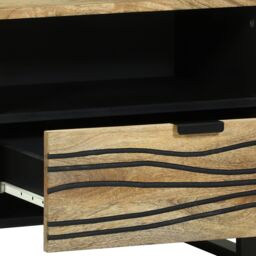 Berkfield Home Media Storage Cabinet Brown 80 x 33.5 x 46 cm Solid mango wood in Beige - thumbnail 7